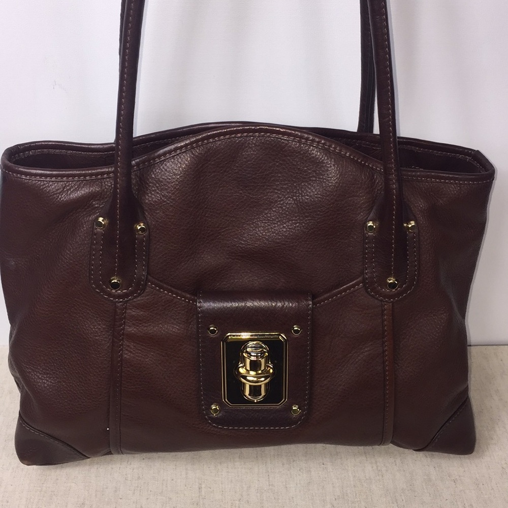 B. Makowsky  brown leather tote